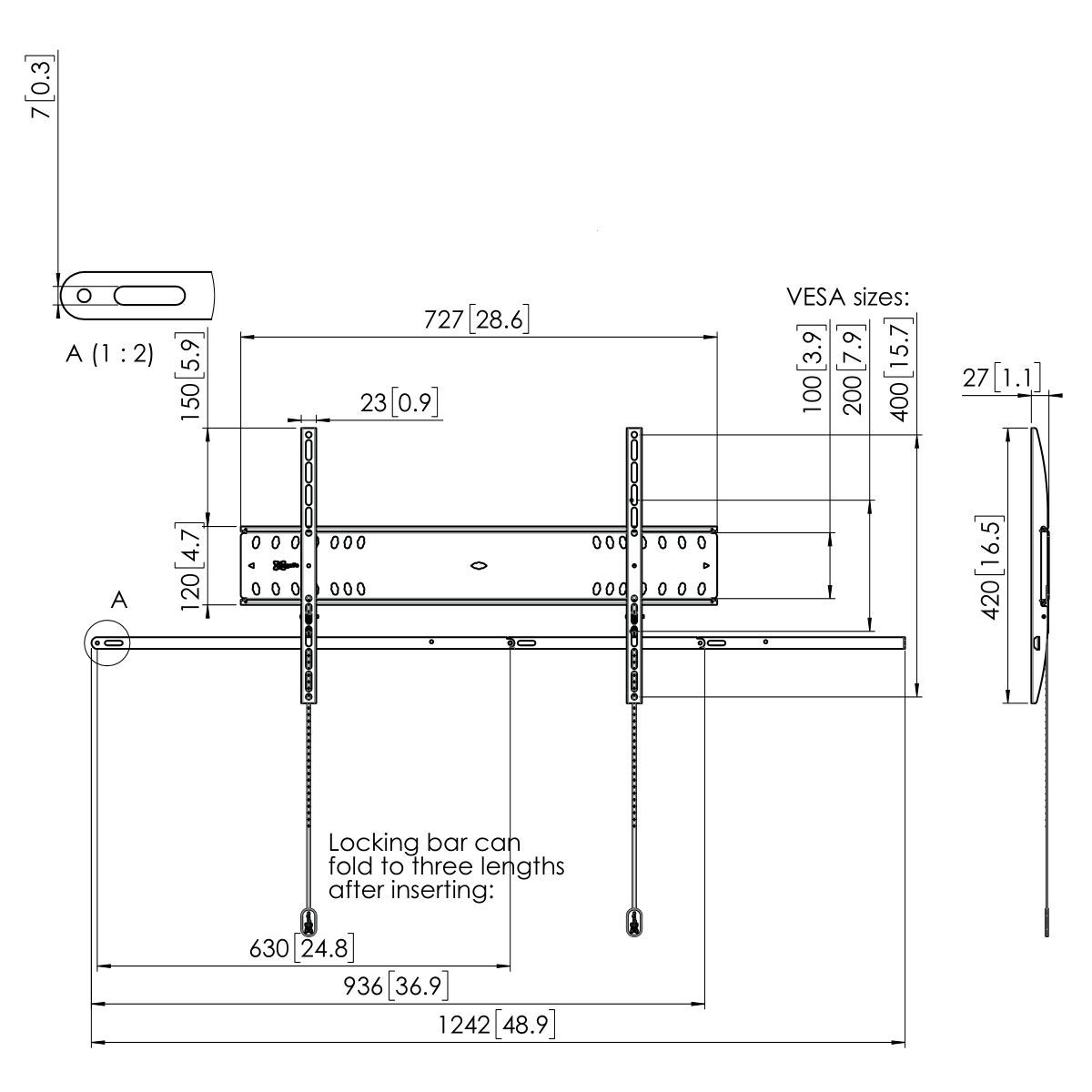 Vogel's - PFW 4700 Flat Wall Mount - Technical Drawing